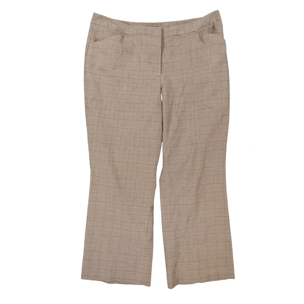 Jones New York Dress Pants Womens 18W Brown Excellent Plaid Stretch Trousers - Picture 1 of 10